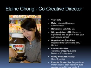 Opportunities from UMA: Howard Johnson, Shanghai.  Networking with Microsoft, Target, Goodby Silverstein, Landor, BursonMarsteller