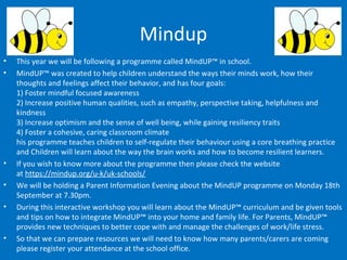 Mindup Program Meet the teacher 2017 - Bee Class | PPT