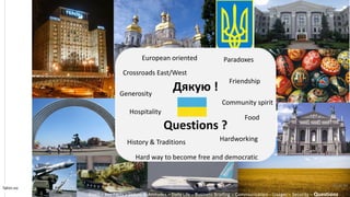 40
Patrick Tahiri
ܧ !
Questions ?
Crossroads East/West
Hard way to become free and democratic
European oriented
Community spirit
Paradoxes
Generosity
Hospitality
Food
History & Traditions Hardworking
Friendship
Tahiri.no
Goals C Key Facts C Values & Attitudes C Daily Life C Business Briefing C Communication C Usages C Security C Questions
40 of 40
 
