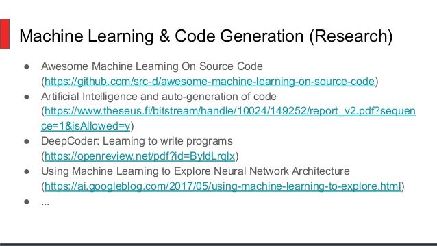 code generation machine learning