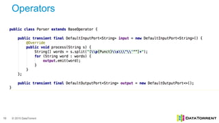 © 2015 DataTorrent
Operators
10
 