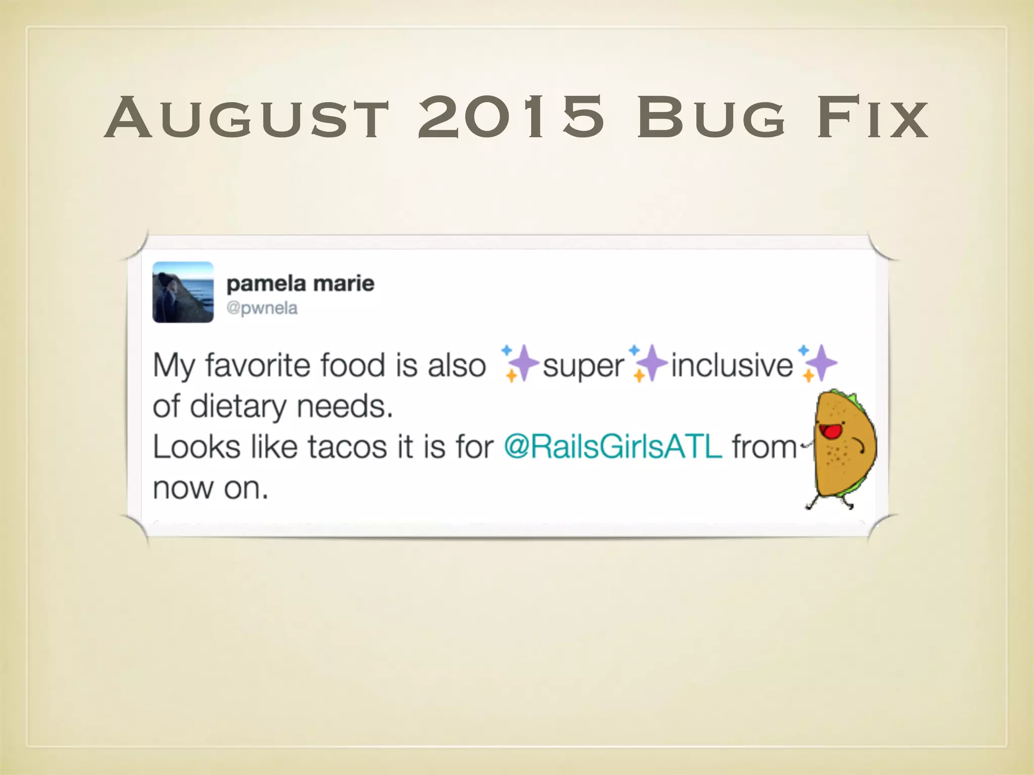 August 2015 Bug Fix
 