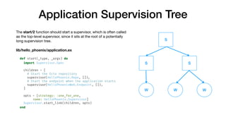 Application Supervision Tree
The start/2 function should start a supervisor, which is often called
as the top-level superv...