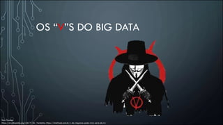 OS “V”S DO BIG DATA
Guy Fawkes
https://pt.wikipedia.org/wiki/V_for_Vendetta; https://cinefreak.com.br/v-de-vinganca-pode-virar-serie-de-tv/
 