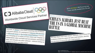 NUVEM
http://sortbenchmark.org/
https://www.wired.com/2015/11/alibaba-cloud-wins-worldwide-battle-of-the-machines/
 