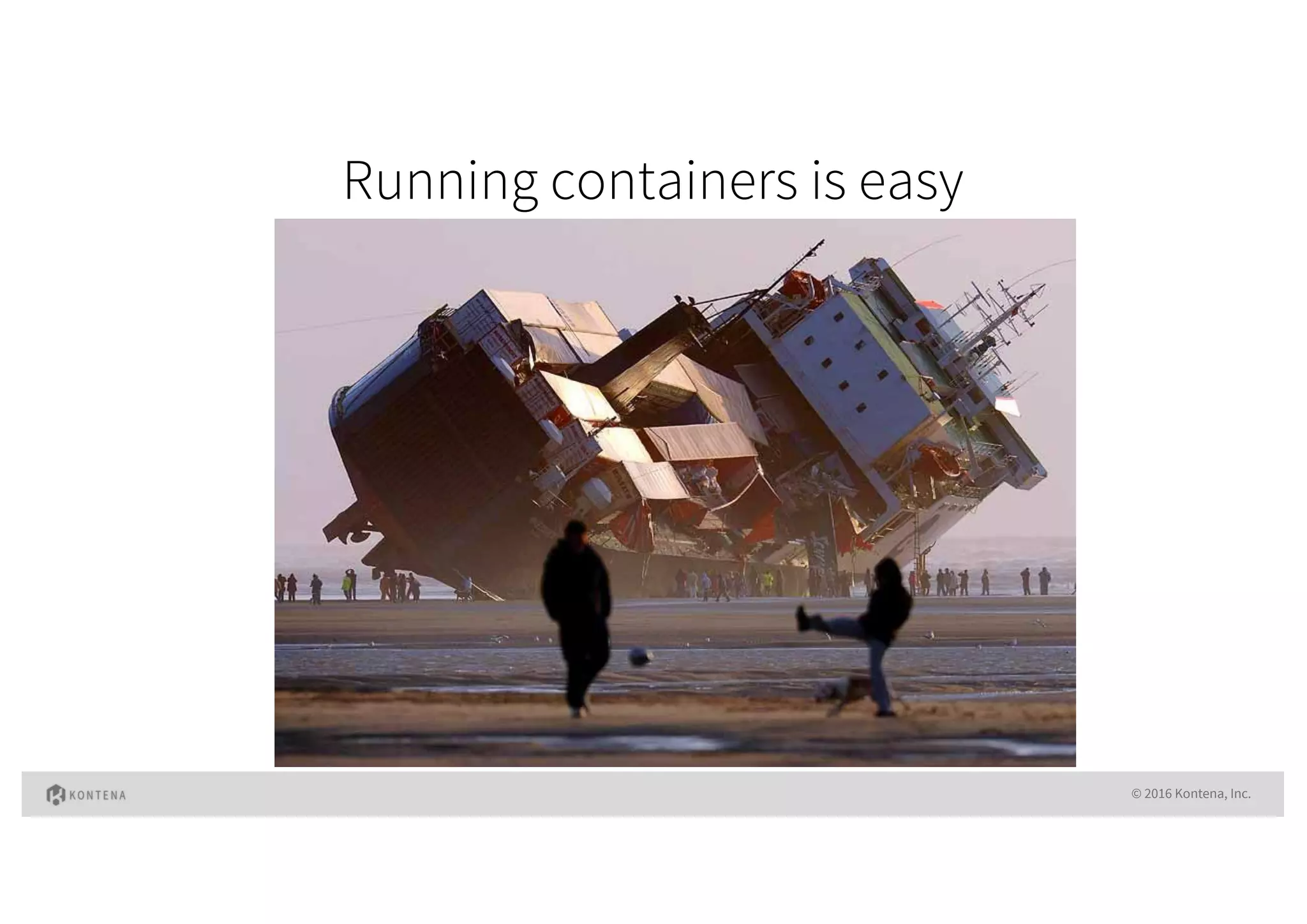 docker run –d mysql
Running containers is easy
© 2016 Kontena, Inc.
 