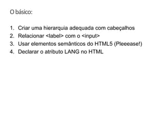 <img src=“café.jpg”
alt=“foto de uma xícara de
café”>
<figure>
<img src=“gráfico.jpg” alt=“Gráfico de
vendas”>
<figcaption>O gráfico representa o
percentual de vendas da equipe nos
últimos anos...
</figcaption>
</figure>
 