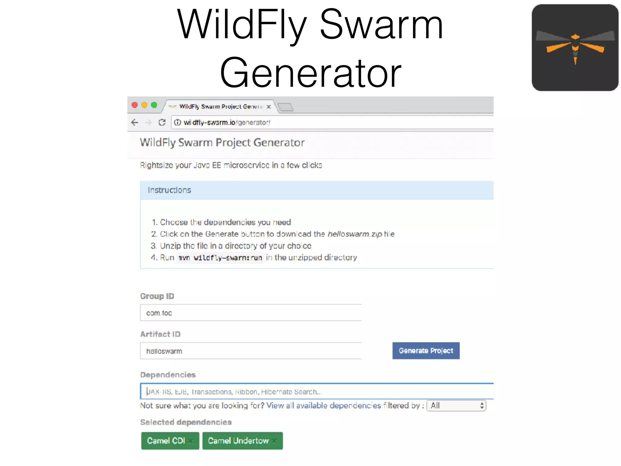 WildFly Swarm Generator 