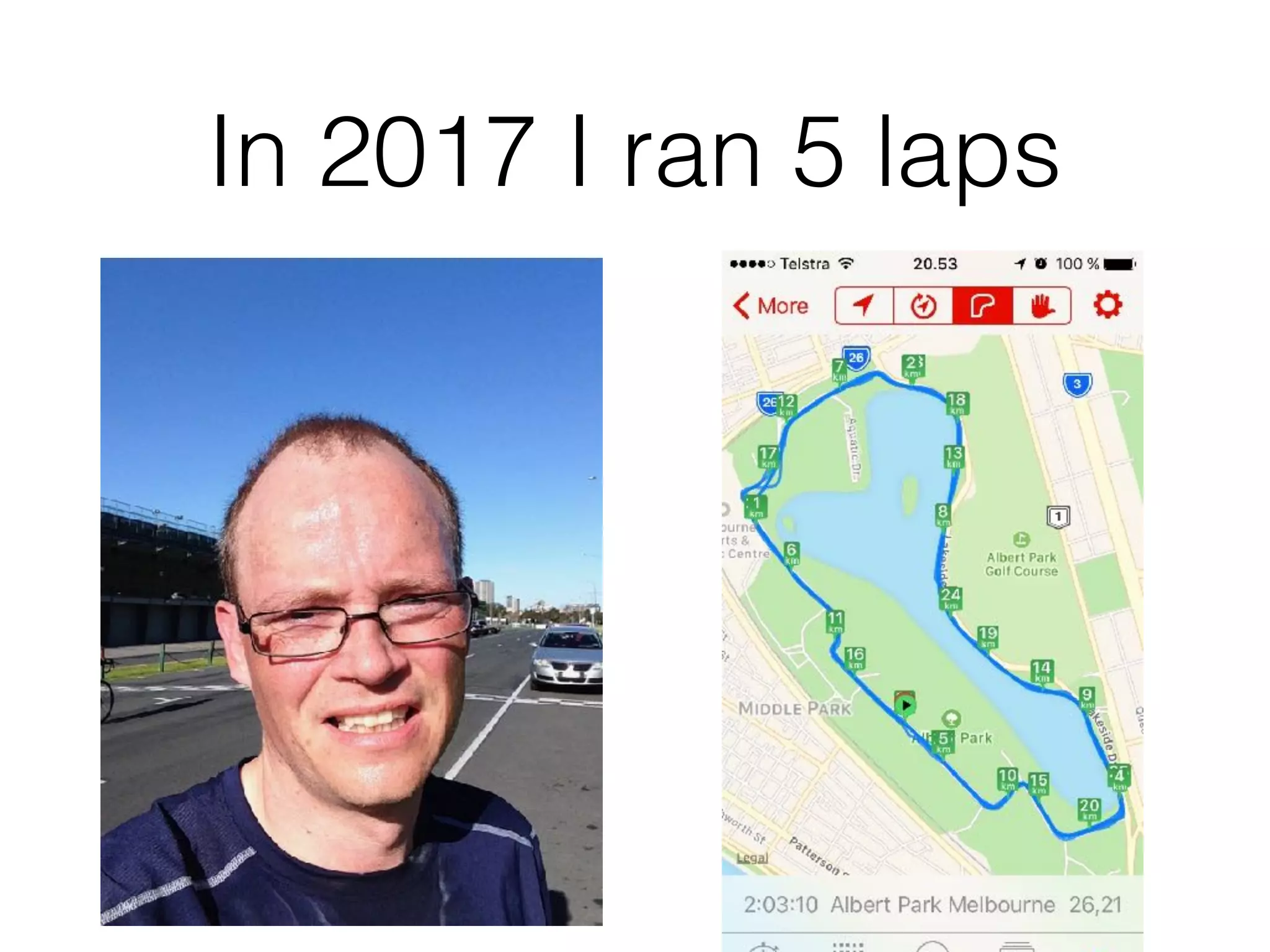In 2017 I ran 5 laps 
