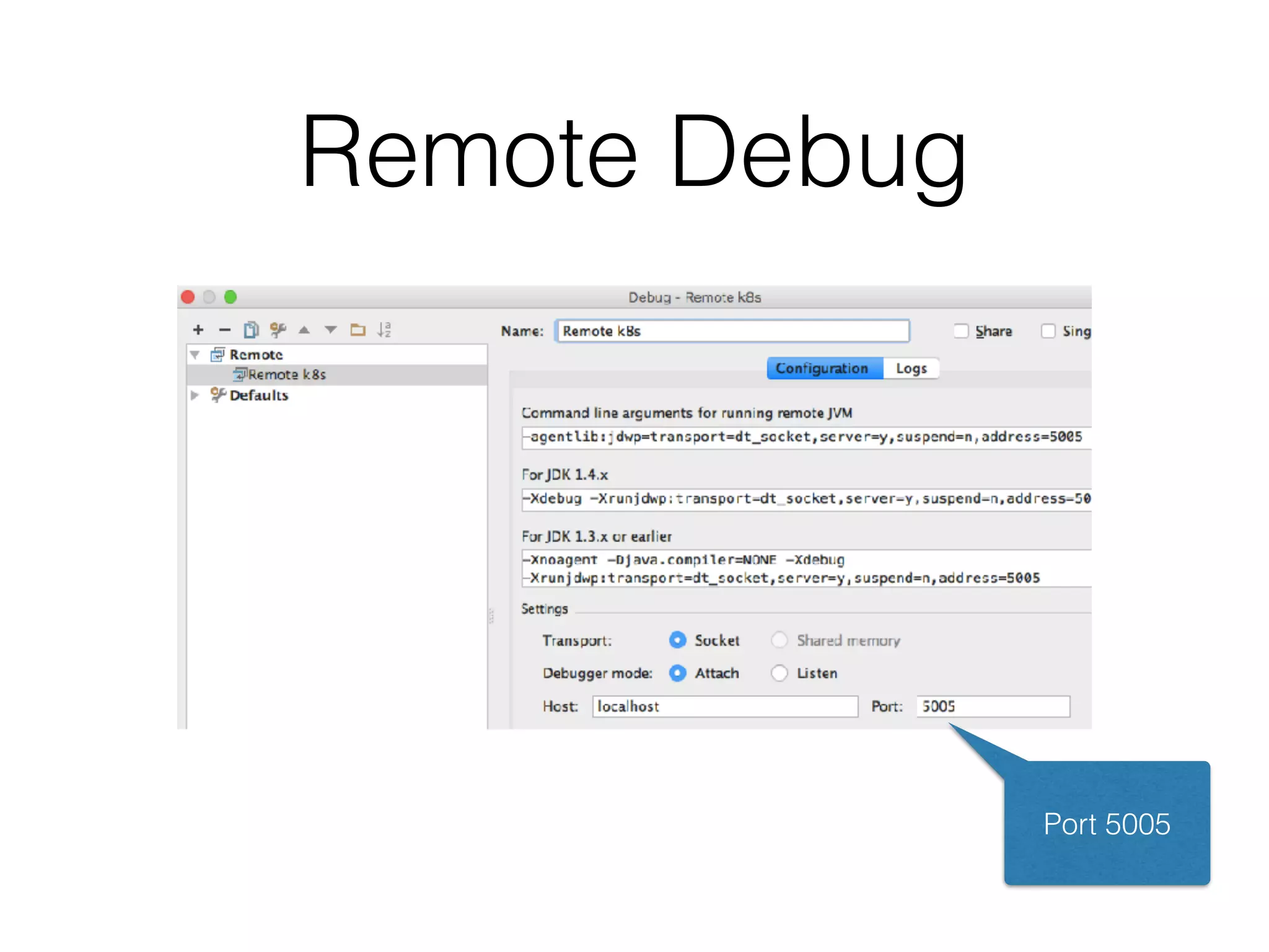 Remote Debug Port 5005 