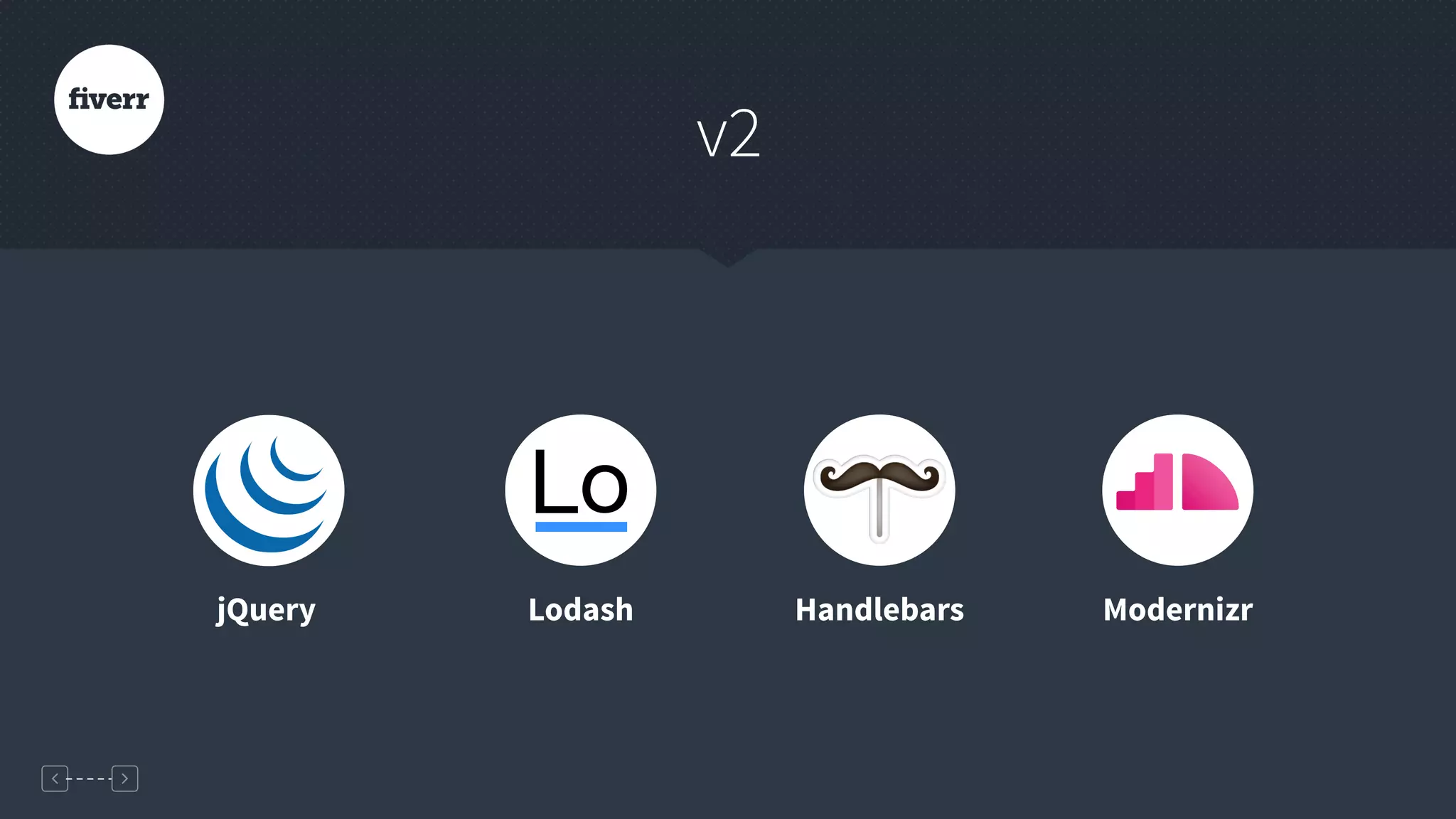 v2
jQuery Lodash ModernizrHandlebars
 
