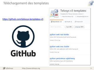 @telosys http://www.telosys.org 15
Téléchargement des templates
https://github.com/telosys-templates-v3
 