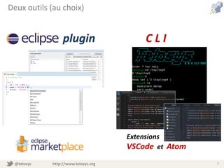 @telosys http://www.telosys.org 7
Deux outils (au choix)
plugin C L I
Extensions
VSCode et Atom
 