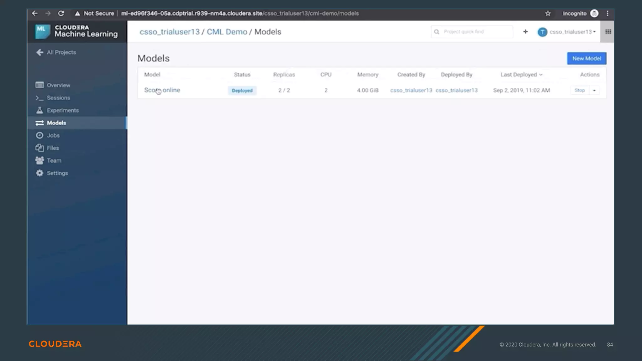 © 2020 Cloudera, Inc. All rights reserved. 84
 