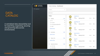 © 2019 Cloudera, Inc. All rights reserved. 38
DATA
CATALOG
A centralized data stewardship tool
for searching, organizing, securing,
and governing data across
environments
 