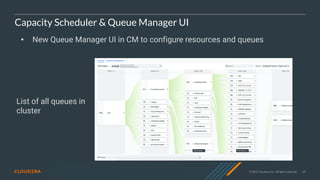 © 2020 Cloudera, Inc. All rights reserved. 69
Capacity Scheduler & Queue Manager UI
• New Queue Manager UI in CM to configure resources and queues
List of all queues in
cluster
 
