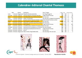 Catherine Epstein - Content strategy meet-up à La Cantine - 10 mars 2015 Reproduction Interdite
Calendrier éditorial Chantal Thomass
17
 