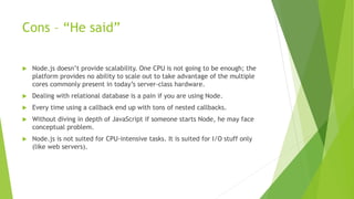 Pengenalan Dasar NodeJS | PPTX