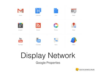 Display Network
Google Properties
 