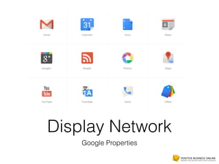 Display Network
Google Properties
 