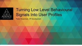 Turning Low Level Behavioural
Signals Into User Profiles
Pablo Rosenman, VP Development
 