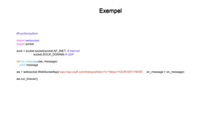 # python client.py
$GPRMC,112052.0,A,5953.071108,N,01217.826778,E,0.0,,210417,0.0,E,A*2B,,9067.trains.se,,,oxyfi
$GPRMC,112052.0,A,5937.726323,N,01249.143306,E,45.9,271.9,210417,0.0,E,A*30,,9082.trains.se,,8913.public.trains.se@2017-
04-21;28913.internal.trains.se@2017-04-21,oxyfi
$GPRMC,112053.0,A,6350.731336,N,02013.960383,E,0.0,314.2,210417,0.0,E,A*00,,3112.trains.se,,,oxyfi
$GPRMC,112053.0,A,6231.412054,N,01539.488041,E,0.0,291.3,210417,0.0,E,A*06,,62007.trains.se,,7508.public.trains.se@2017-
04-21;7508.internal.trains.se@2017-04-21,oxyfi
$GPRMC,112053.0,A,5922.655960,N,01329.777150,E,0.0,274.6,210417,0.0,E,A*08,,9048.trains.se,,,oxyfi
$GPRMC,112053.0,A,6354.542354,N,01944.980268,E,0.0,171.2,210417,0.0,E,A*05,,3189.trains.se,,,oxyfi
$GPRMC,112053.0,A,5953.042578,N,01217.860847,E,0.0,325.2,210417,0.0,E,A*00,,9083.trains.se,,,oxyfi
$GPRMC,112053.0,A,5919.040041,N,01406.017707,E,0.0,130.4,210417,0.0,E,A*06,,1420.trains.se,,,oxyfi
$GPRMC,112053.0,A,6335.017524,N,01935.277582,E,94.3,274.2,210417,0.0,E,A*38,,62008.trains.se,,7411.public.trains.se@2017
-04-21;7411.internal.trains.se@2017-04-21,oxyfi
$GPRMC,112053.0,A,6257.994630,N,01744.206442,E,0.0,133.7,210417,0.0,E,A*01,,62003.trains.se,,7409.public.trains.se@2017-
04-21;7409.internal.trains.se@2017-04-21,oxyfi
$GPRMC,112053.0,A,5921.899758,N,01359.036641,E,94.4,287.2,210417,0.0,E,A*33,,9049.trains.se,,8989.public.trains.se@2017-
04-21;8989.internal.trains.se@2017-04-21,oxyfi
$GPRMC,112053.0,A,6628.819758,N,02052.741799,E,22.9,190.9,210417,0.0,E,A*38,,9042.trains.se,,7153.public.trains.se@2017-
04-21;7153.internal.trains.se@2017-04-21,oxyfi
$GPRMC,112053.0,A,5921.899758,N,01359.036641,E,
94.4,287.2,210417,0.0,E,A*33,,9049.trains.se,,8
989.public.trains.se@2017-04-
21;8989.internal.trains.se@2017-04-21,oxyfi
Nmea 2.2 format med
efterföljande fordonsinfo
Fordons Id TågNummer
 
