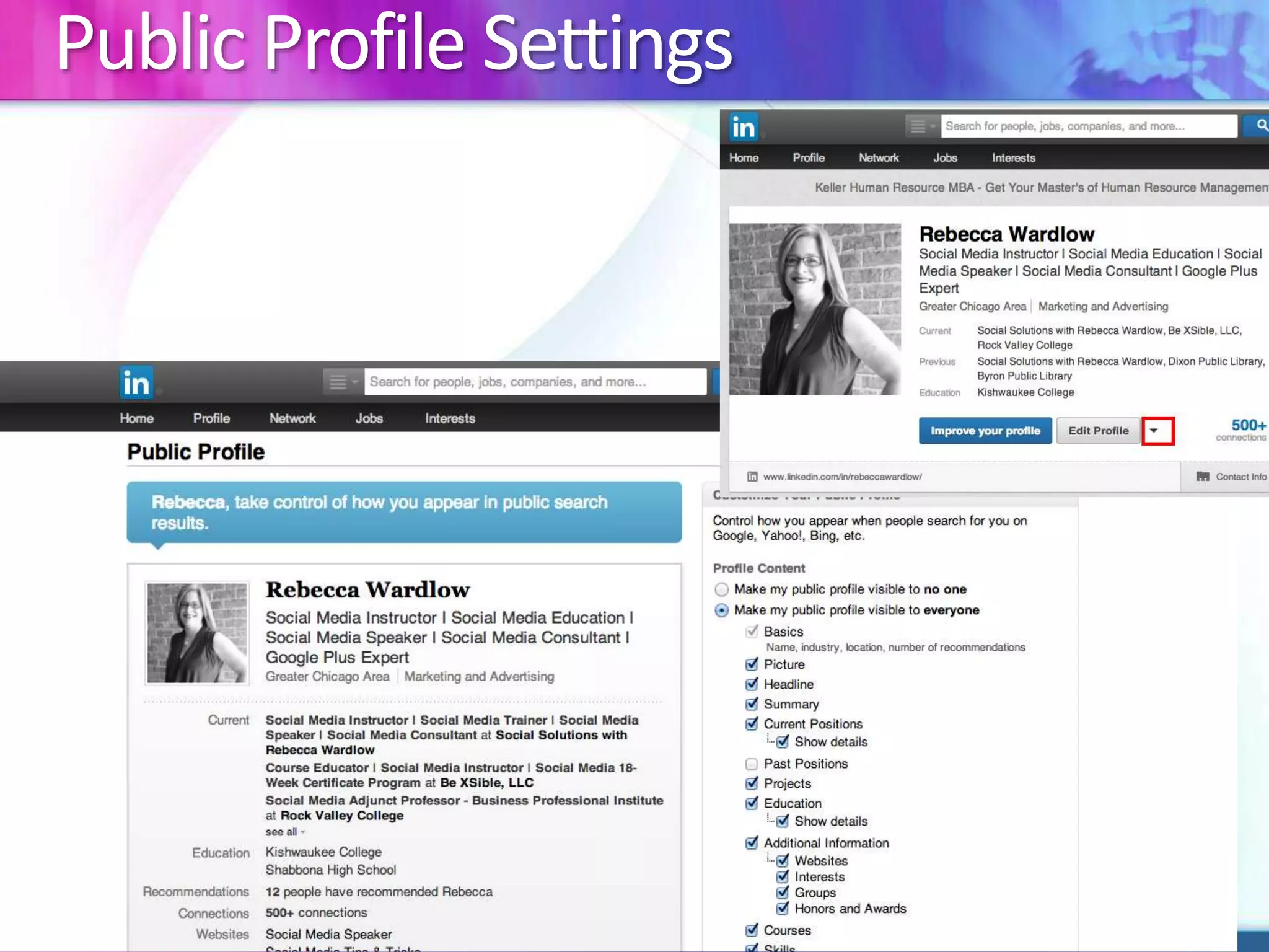 Public Profile Settings 
 