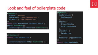 Look and feel of boilerplate code
 