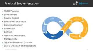 All contents © MuleSoft Inc.
Practical Implementation
16
• CI/CD Pipelines
• Build Servers
• Quality Control
• Source Version Control
• Branching Strategy
• Automation
• Self-test
• Fast Build and Deploy
• Transparency
• Documentation and Tutorials
• Core / C4E Team and Operations
 