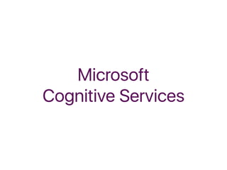 Microsoft  
Cognitive Services
 