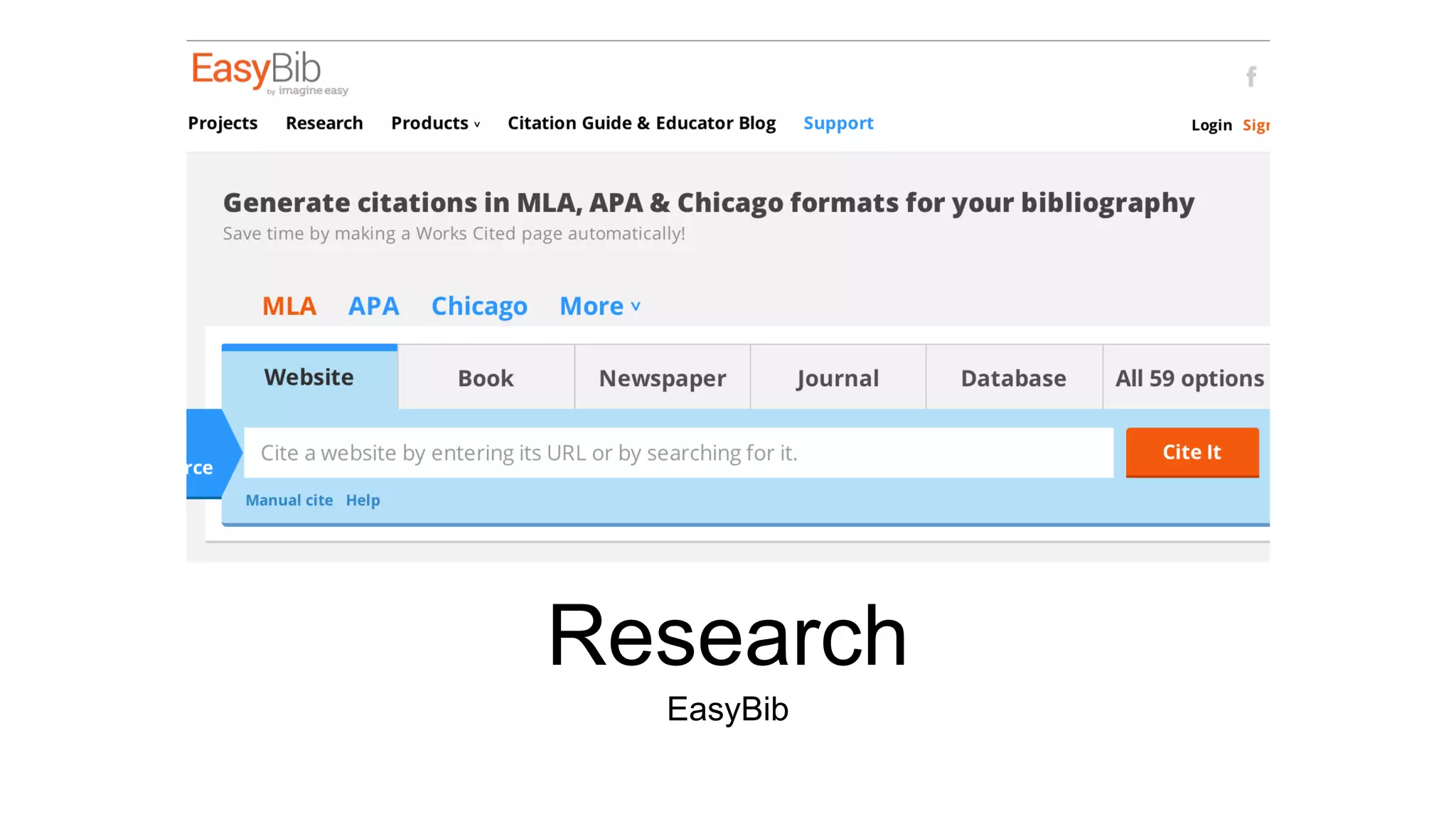 Research 
EasyBib 
 