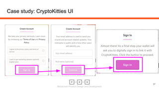 Blockchain Product Design and Development
Case study: CryptoKitties UI
37
 