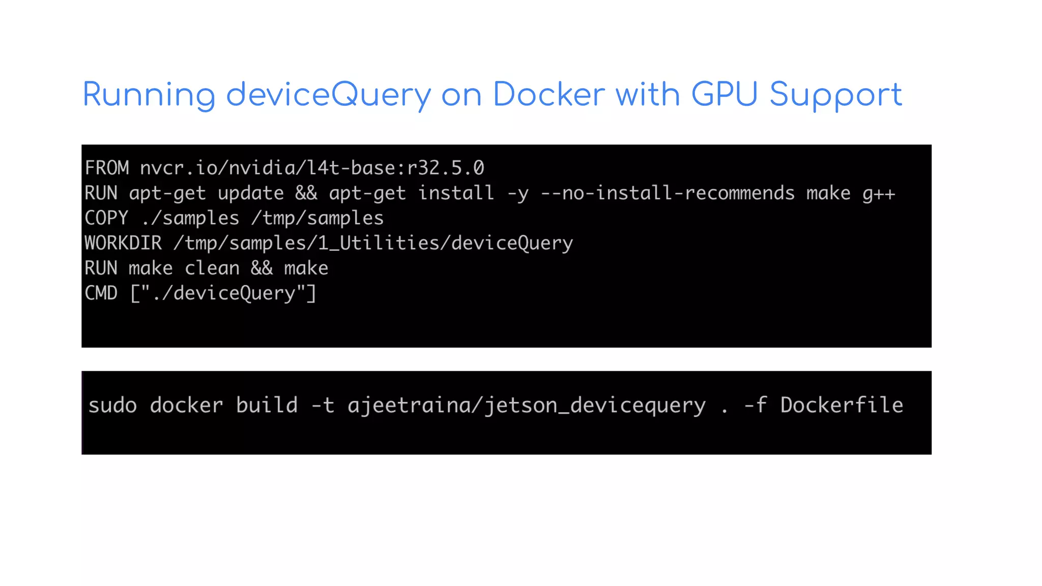 Running deviceQuery on Docker with GPU Support
 