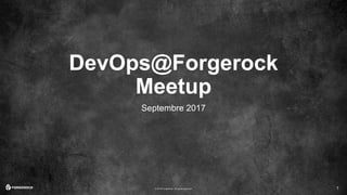 © 2016 ForgeRock. All rights reserved.
DevOps@Forgerock
Meetup
Septembre 2017
1
 