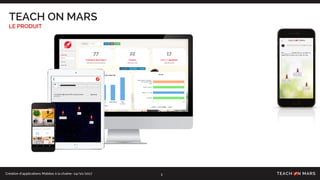 Création d’applications Mobiles à la chaîne- 24/10/2017
TEACH ON MARS
LE PRODUIT
3
 