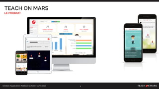 Création d’applications Mobiles à la chaîne- 24/10/2017
TEACH ON MARS
LE PRODUIT
3
 