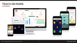 Création d’applications Mobiles à la chaîne- 24/10/2017
TEACH ON MARS
LE PRODUIT
3
 