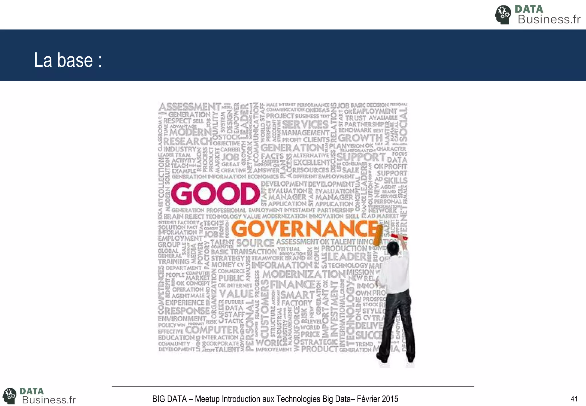 41BIG DATA – Meetup Introduction aux Technologies Big Data– Février 2015
La base :
 