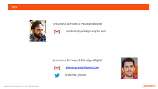 Meetup Microservicios - API Management
BIO
 