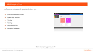 Meetup Microservicios - API Management
API Manager - Store
●
●
●
●
●
●
 