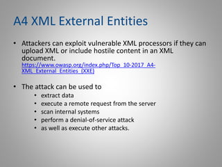 OWASP A4 XML External Entities (XXE) | PPTX