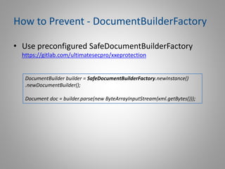 OWASP A4 XML External Entities (XXE) | PPTX