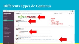 Différents Types de Contenus
Image
URL
Fichier PDF
Lien Google Docs
 