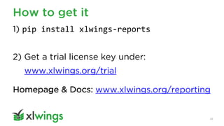 xlwings reports: Reporting with Excel & Python | PDF