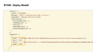 © 2019 SAP SE or an SAP affiliate company. All rights reserved. ǀ "81
BYOM - Deploy Modell
 