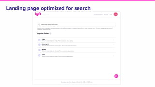 Landing page optimized for search
 