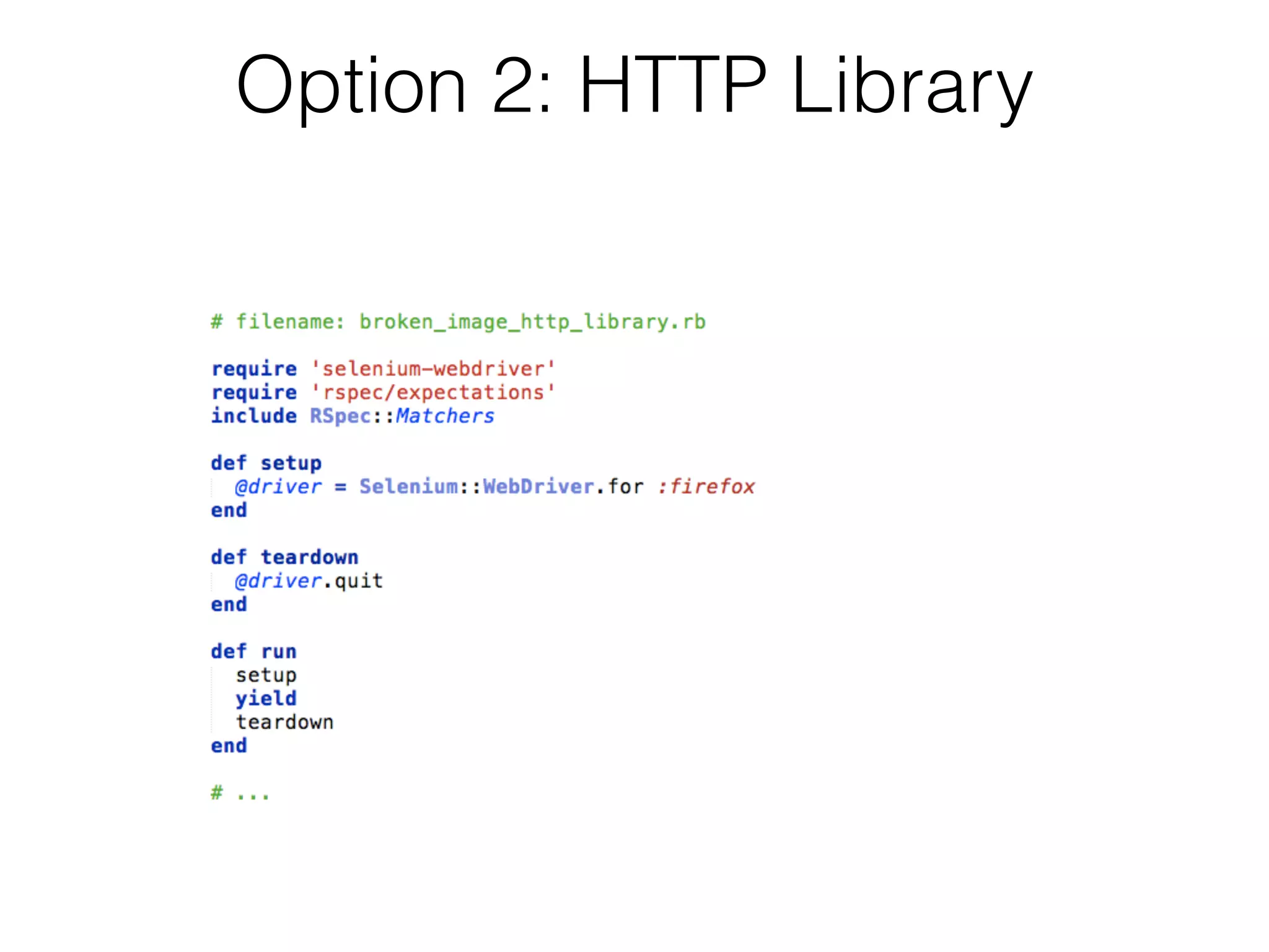 Option 2: HTTP Library
 