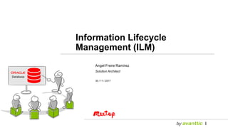 Angel Freire Ramírez
Solution Architect
30 / 11 / 2017
Information Lifecycle
Management (ILM)
Database
 