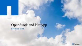 OpenStack and NetApp
February 2016
 