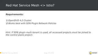 Meetup talk about the Red Hat OpenShift Service Mesh | PDF